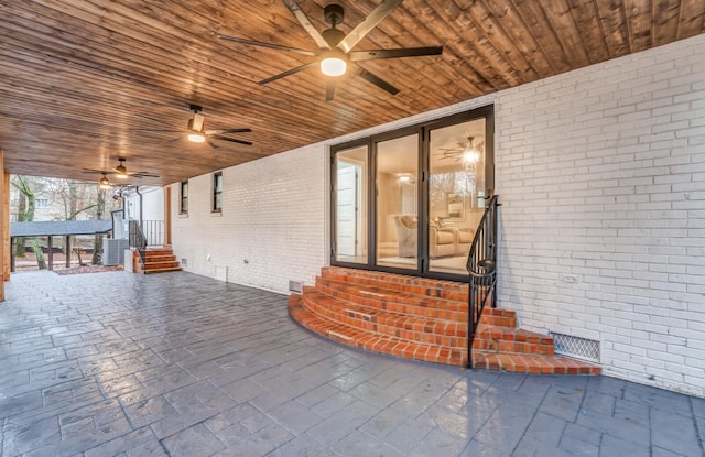 view of patio / terrace with ceiling fan