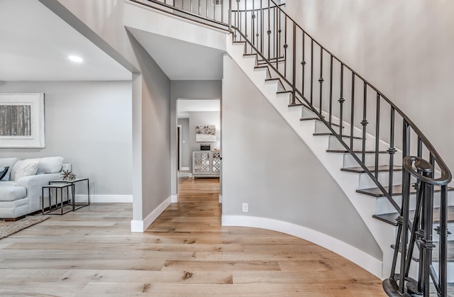 interior space with hardwood / wood-style flooring