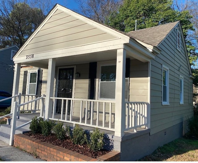 bungalow-style home featuring a porch