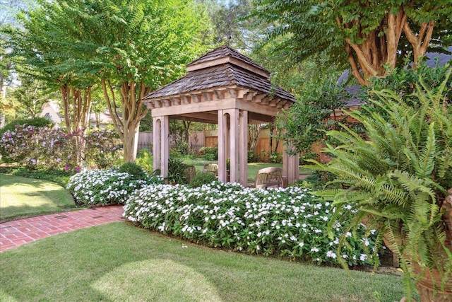 view of yard featuring a gazebo