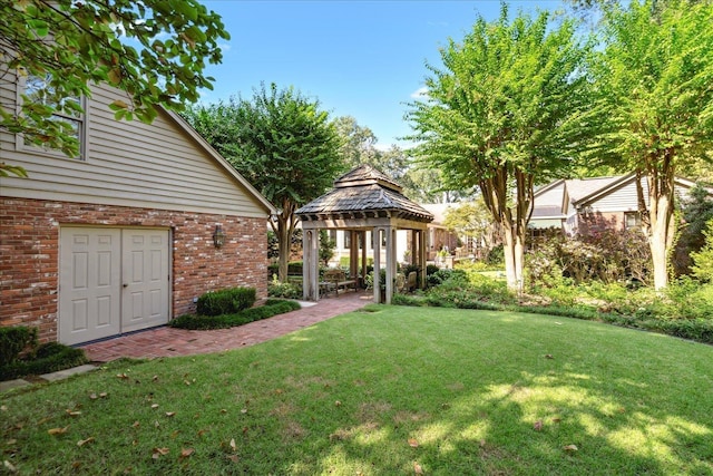 view of yard featuring a gazebo