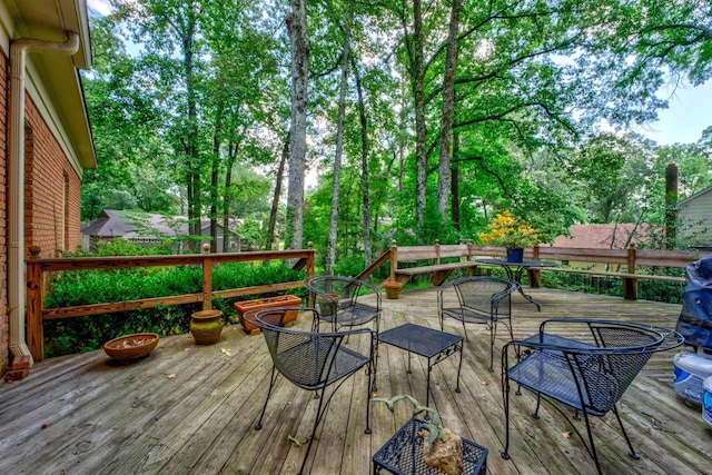 view of wooden deck