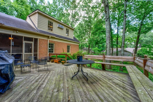 deck featuring a sunroom