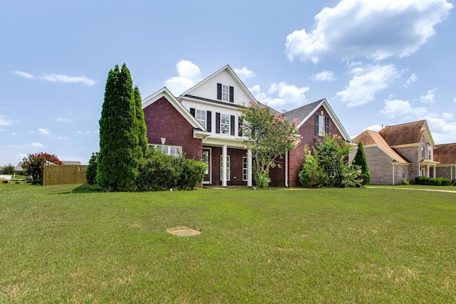 view of front of house with a front yard