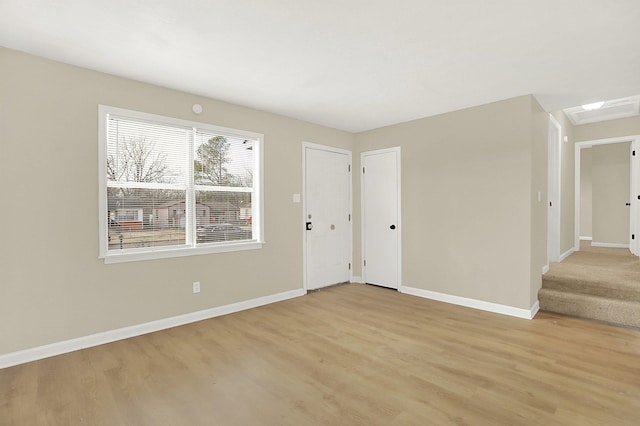 empty room featuring light hardwood / wood-style flooring