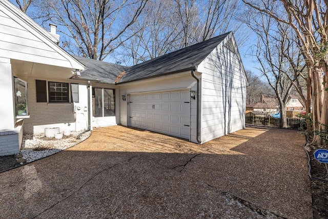 view of garage