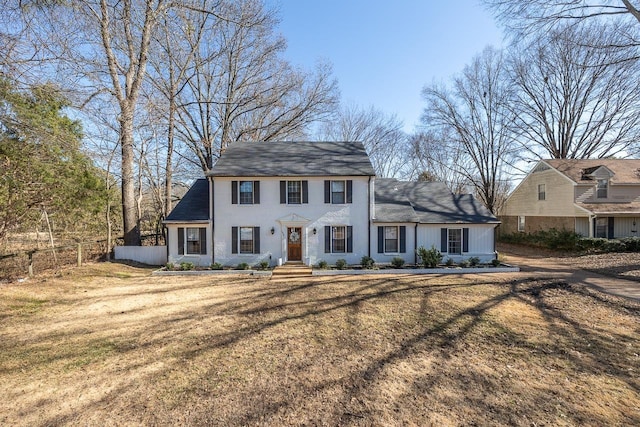 view of front of home with a front yard