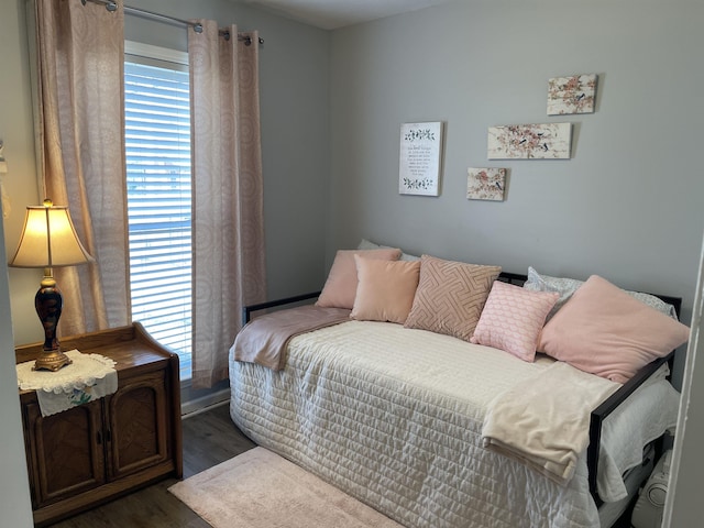 bedroom featuring dark wood-type flooring