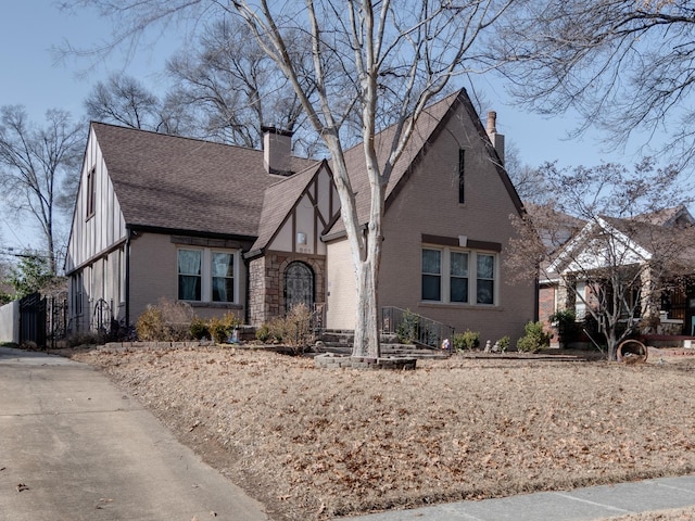 view of tudor-style house