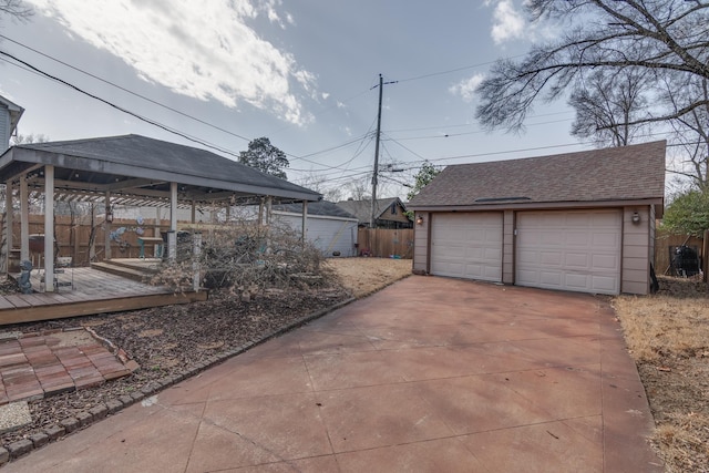 view of garage