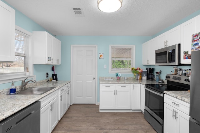 kitchen featuring white cabinetry, stainless steel appliances, and sink