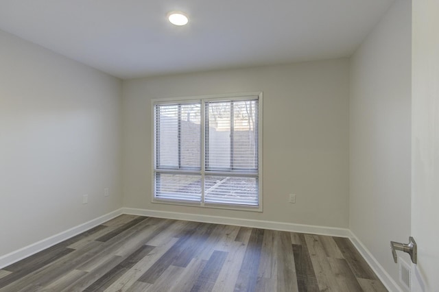 empty room featuring wood-type flooring