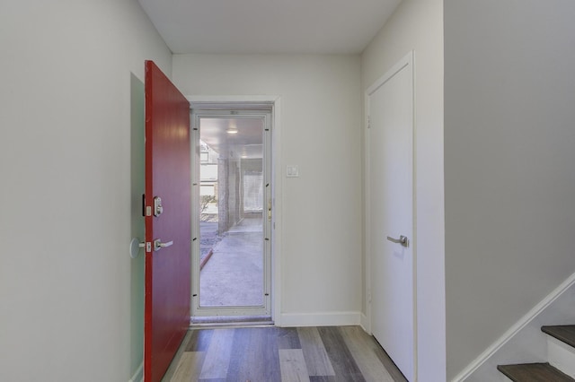 hallway featuring hardwood / wood-style flooring and a wealth of natural light