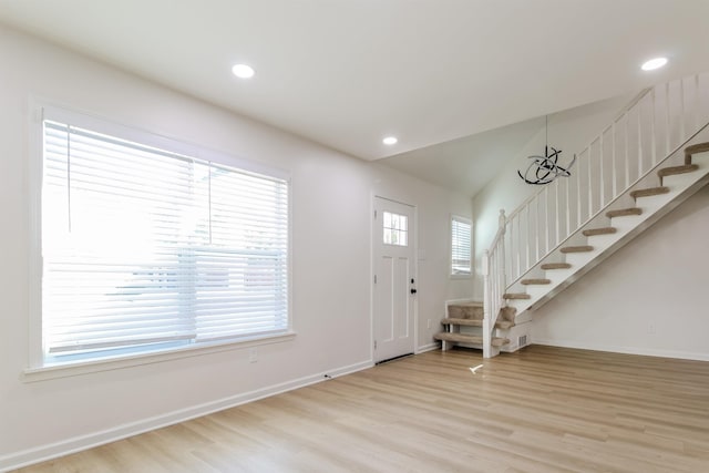 foyer with light hardwood / wood-style flooring