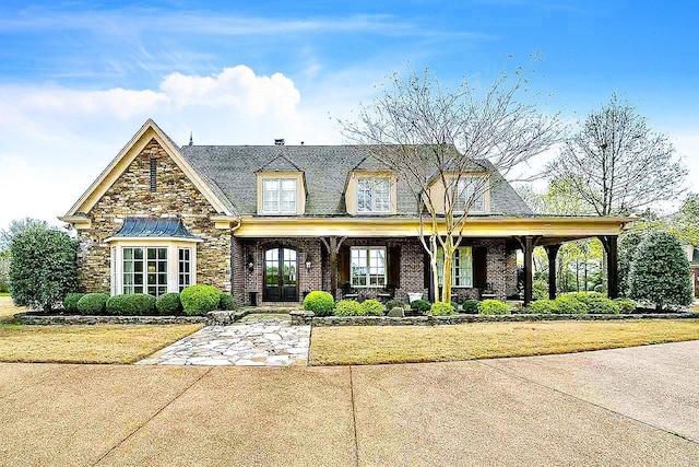 view of front of house featuring a front lawn