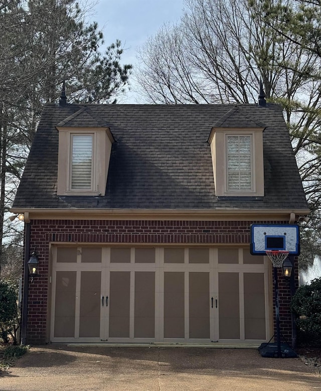 view of garage