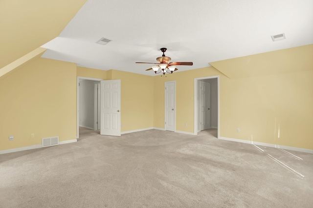 interior space featuring ceiling fan