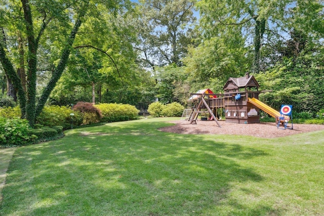 view of yard featuring a playground