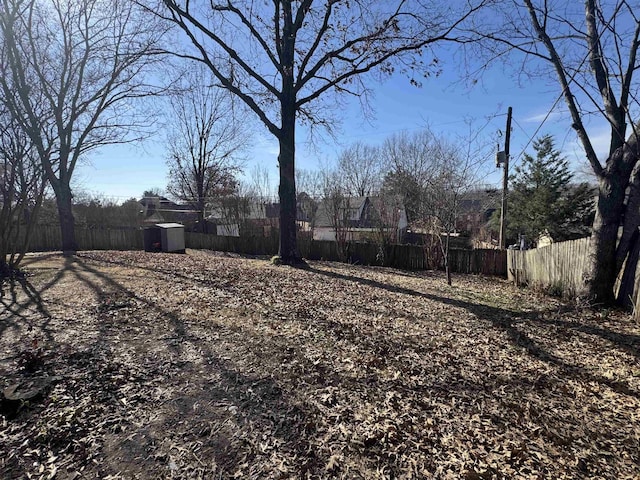 view of yard with a storage unit