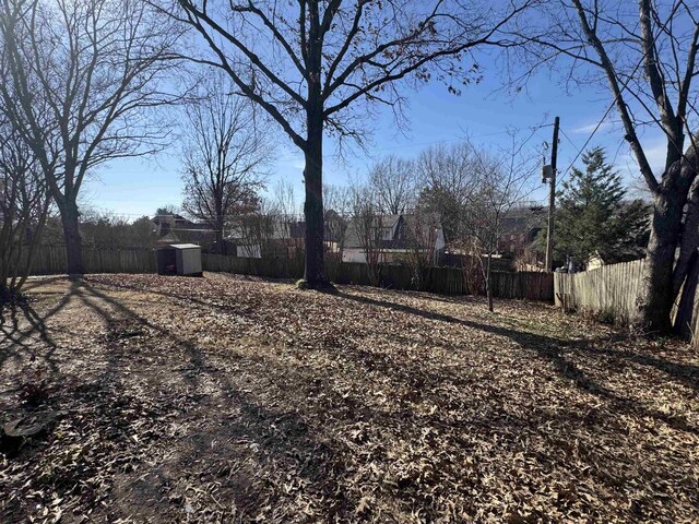 view of yard featuring a shed