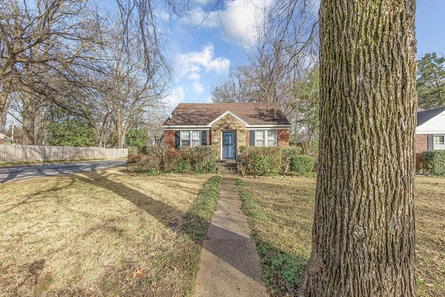 view of front facade with a front yard