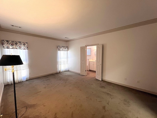 interior space featuring crown molding