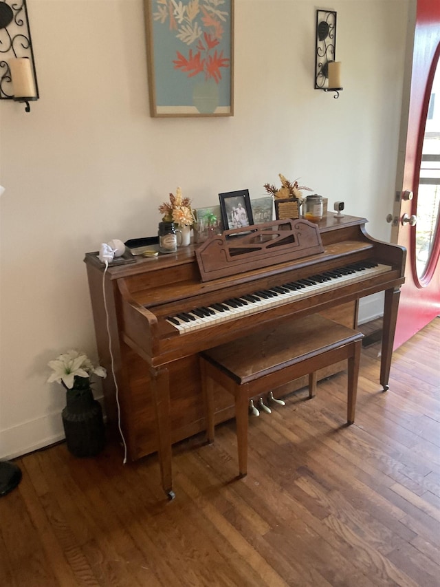 misc room with hardwood / wood-style floors