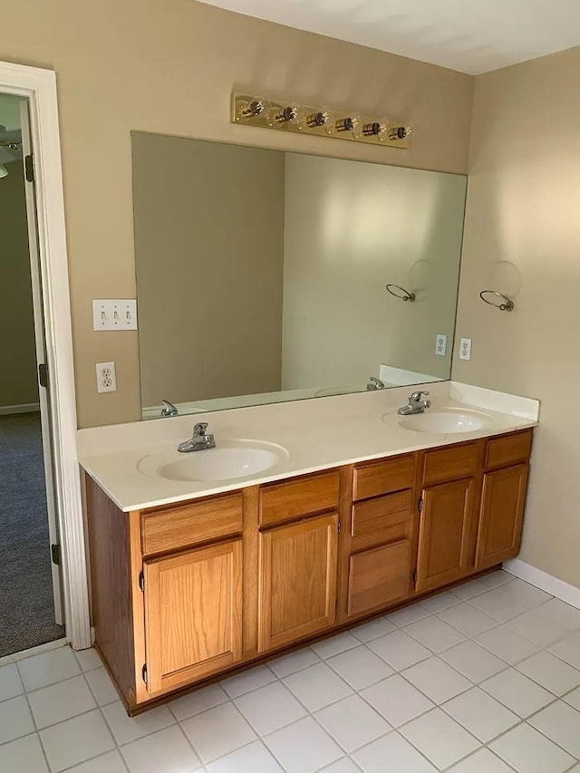 bathroom featuring vanity and tile patterned floors