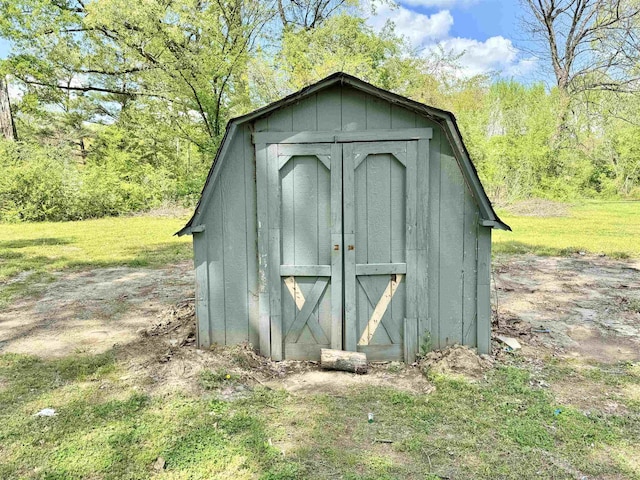 view of shed