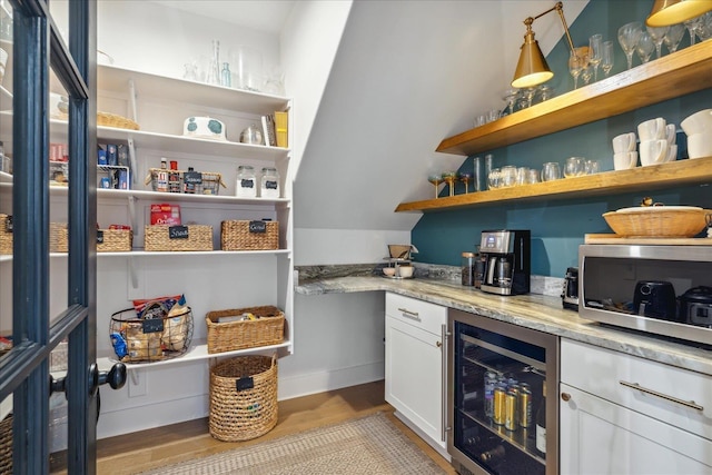 pantry featuring beverage cooler