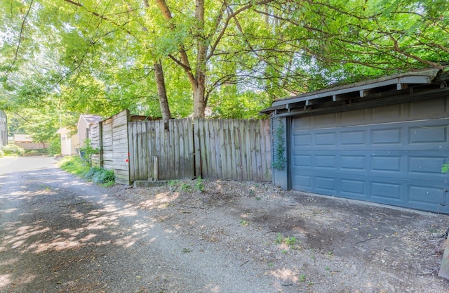 view of garage