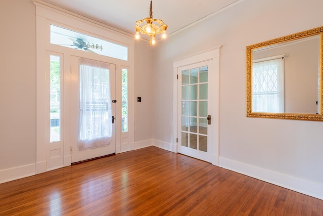 entrance foyer with hardwood / wood-style flooring and plenty of natural light