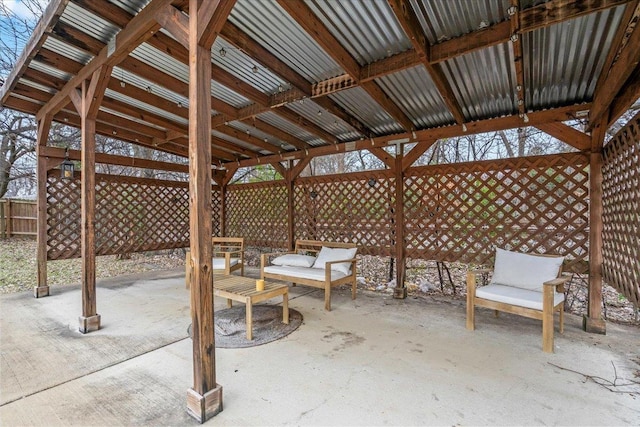 view of patio with outdoor lounge area