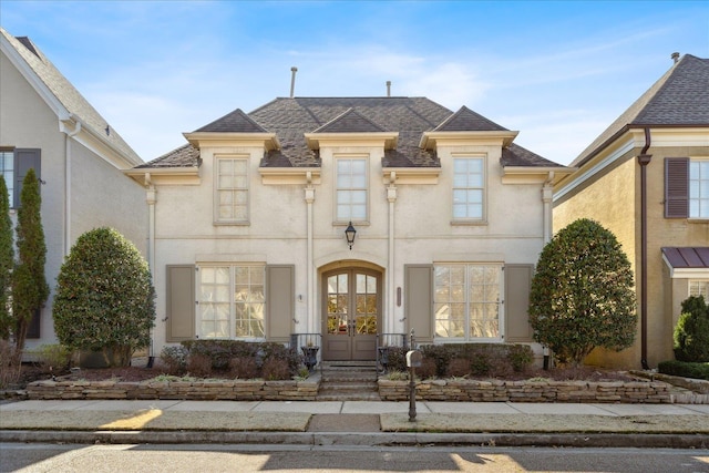 view of front facade featuring french doors