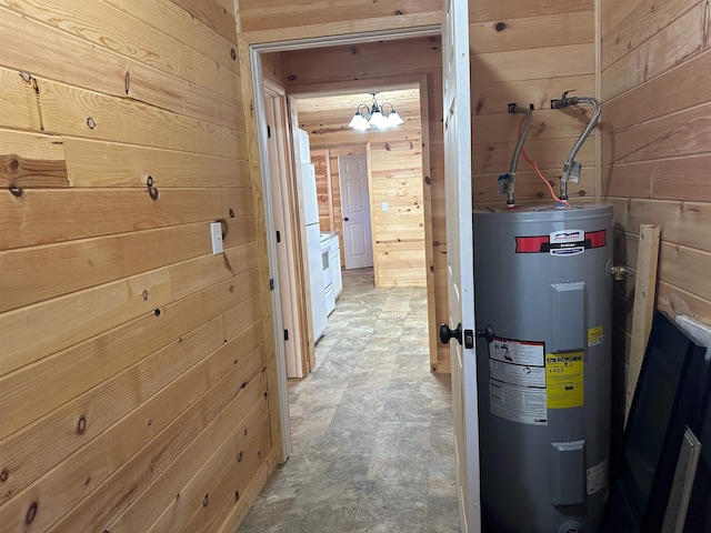 utility room with water heater