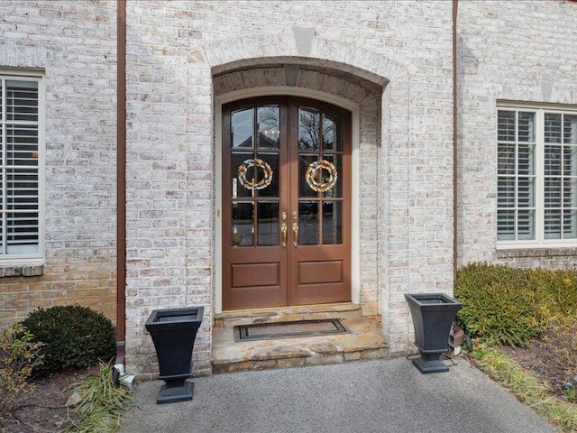 entrance to property with french doors