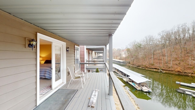 balcony with a water view