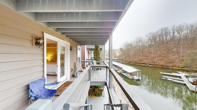 balcony with a water view