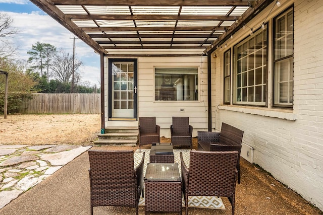 view of patio / terrace featuring outdoor lounge area