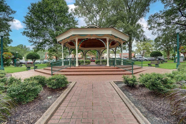 view of community featuring a gazebo