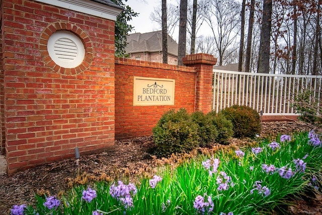 view of community sign