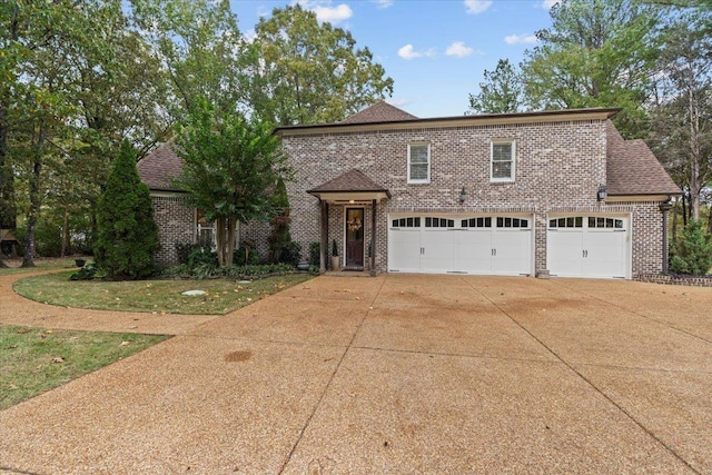 front facade with a garage