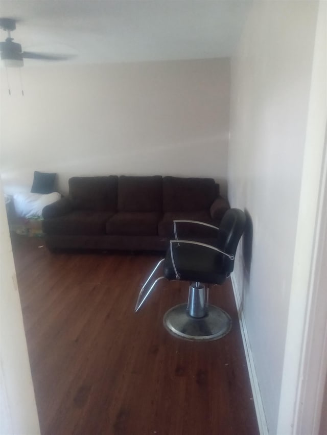 living room featuring dark hardwood / wood-style flooring