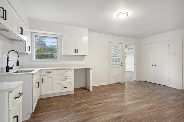 kitchen with white cabinetry, sink, and a wealth of natural light