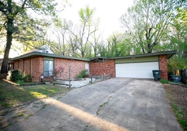 exterior space with a garage