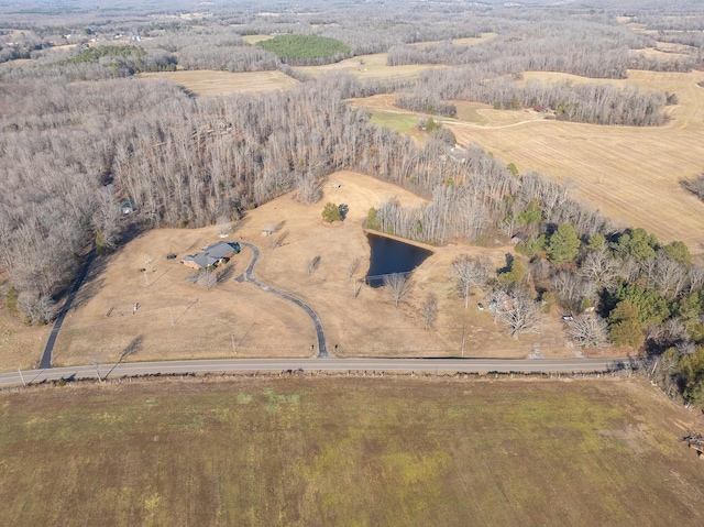 aerial view with a rural view