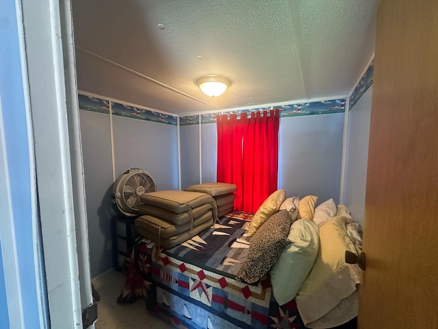 bedroom featuring a textured ceiling