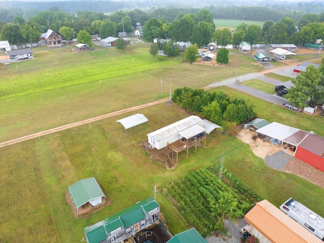 aerial view featuring a rural view