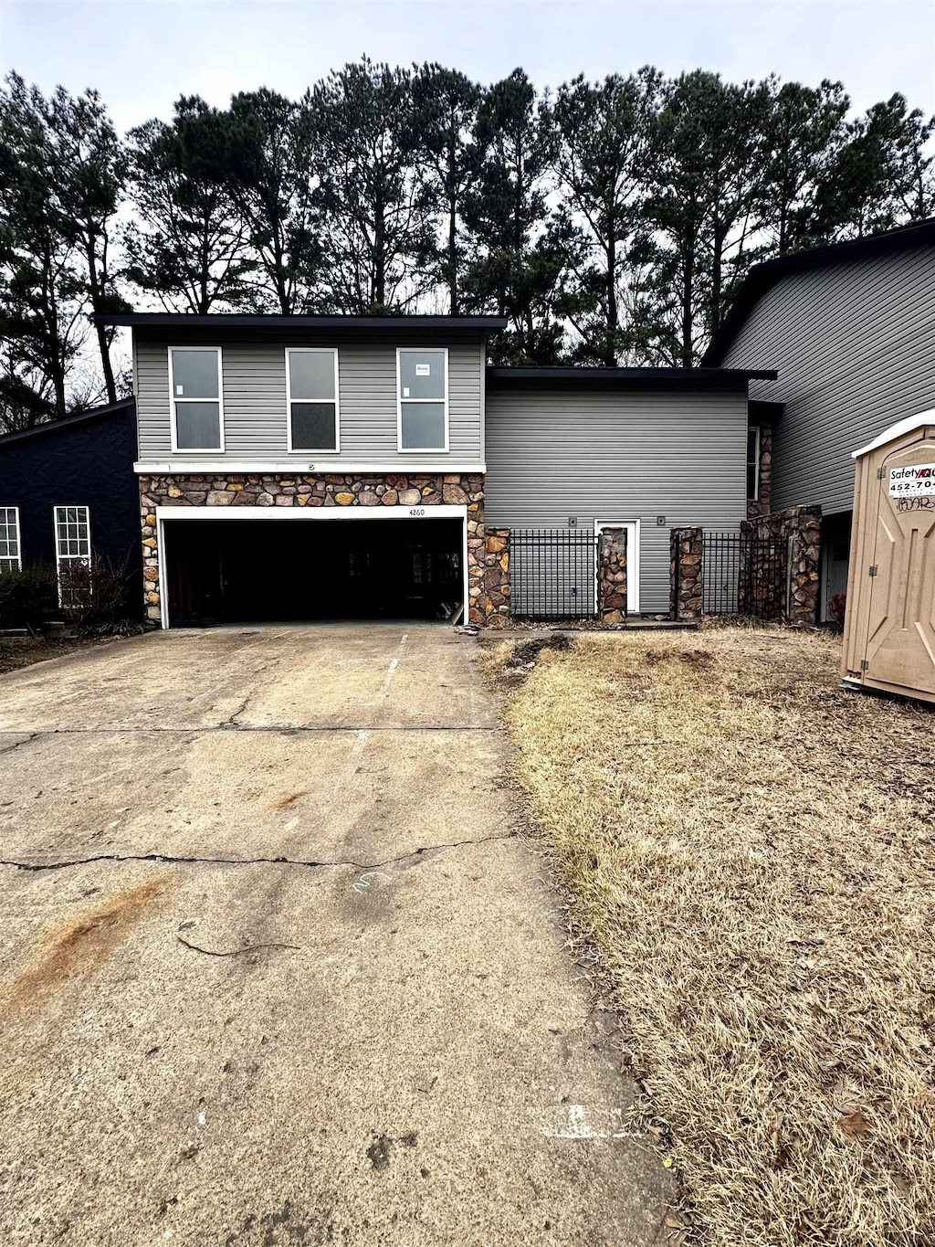 view of front of house with a garage