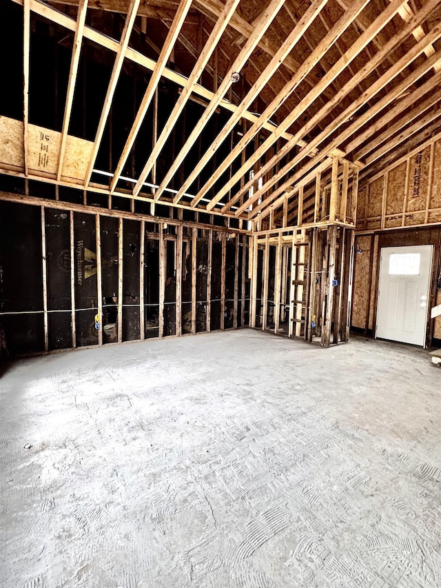 misc room featuring vaulted ceiling